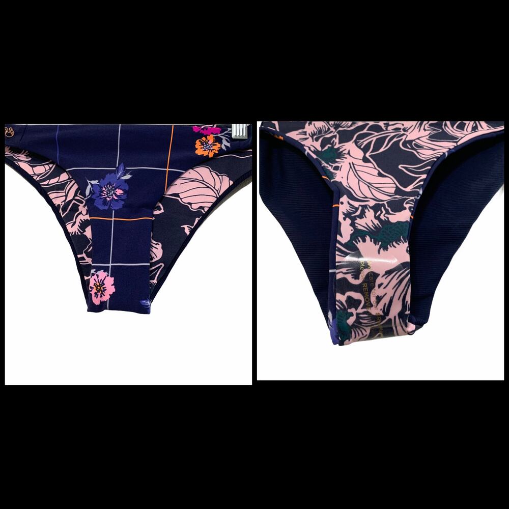 Maaji Margarita Flirt Floral Reversible Mid Rise‎ Bikini Bottom Medium